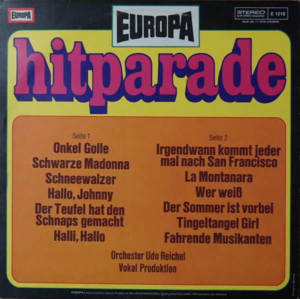 Orchester Udo Reichel - Europa Hitparade 8 (LP) 42064 Vinyl LP Vinyl Goed / Hoes Goed