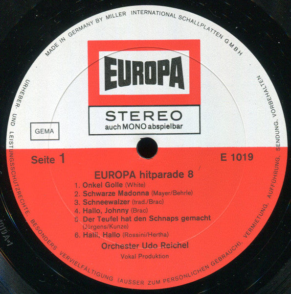 Orchester Udo Reichel - Europa Hitparade 8 (LP) 42064