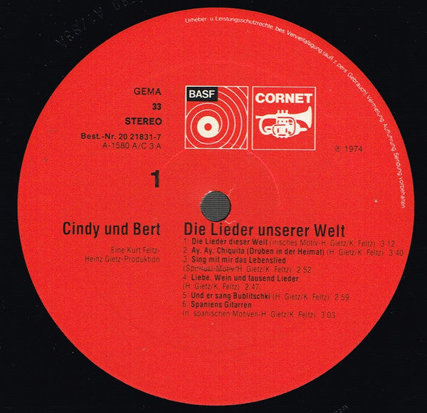 Cindy & Bert - Die Lieder Unserer Welt (LP) 49163