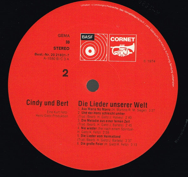 Cindy & Bert - Die Lieder Unserer Welt (LP) 49163