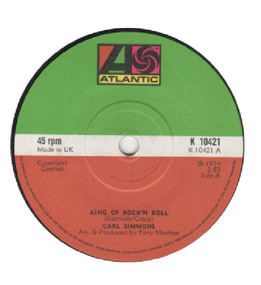 Carl Simmons - King Of Rock 'N Roll 36904 Vinyl Singles Vinyl Goed / Hoes Generic