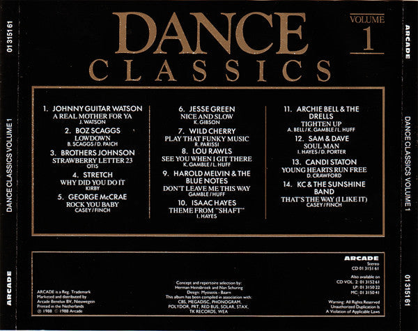 Various - Dance Classics Volume 1 (CD) 70397 Compact Disc Goede Staat