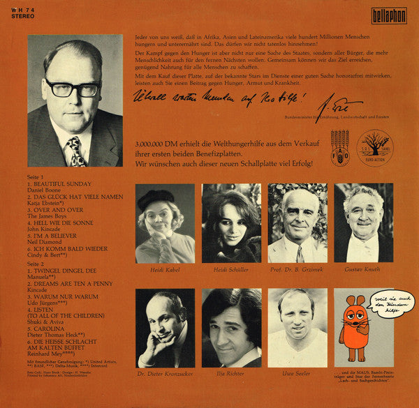 Various - Welthungerhilfe (LP) 44379 Vinyl LP Vinyl Goed / Hoes Goed