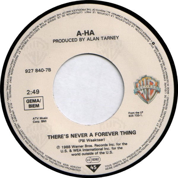 a-ha - The Blood That Moves The Body 14792 Vinyl Singles Vinyl Goed / Hoes Goed