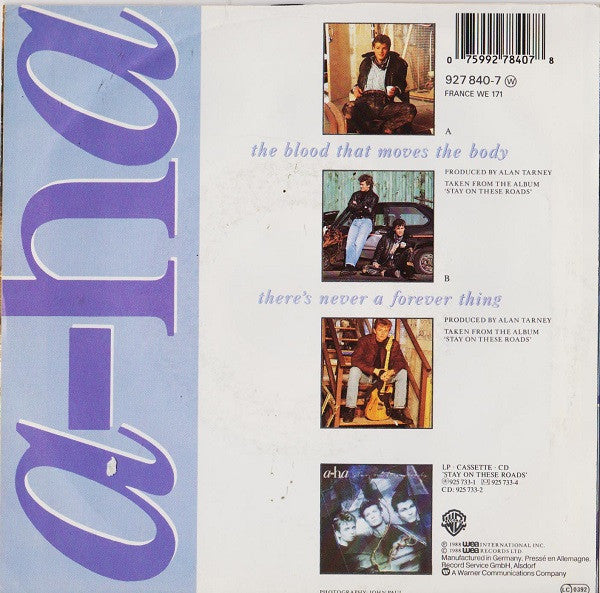 a-ha - The Blood That Moves The Body Vinyl Singles Vinyl Zeer Goed / Hoesje Goed "VINYLSINGLES.NL"
