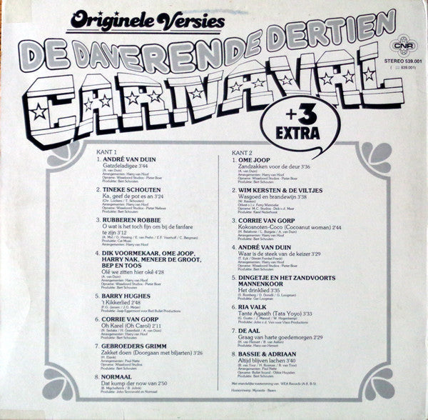 Various - De Daverende Dertien Carnaval + 3 Extra (LP) 50067 Vinyl LP Vinyl Goed / Hoes Goed