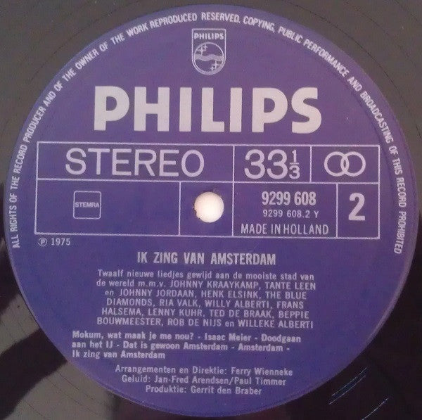 Various - Ik Zing Van Amsterdam (LP) 46608 Vinyl LP Vinyl Goed / Hoes Goed