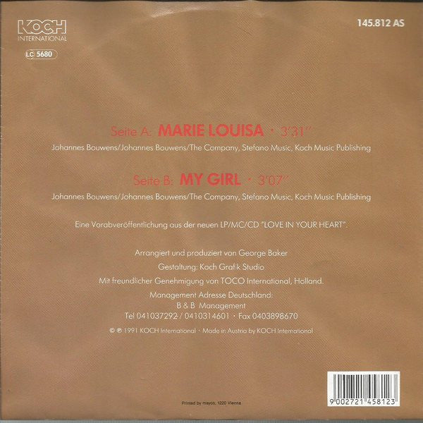 George Baker - Marie Louisa Vinyl Singles Vinyl Zeer Goed / Hoesje Goed "VINYLSINGLES.NL"