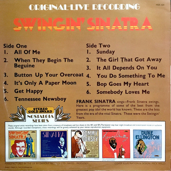 Frank Sinatra - Swingin' Sinatra (LP) Vinyl LP Vinyl Zeer Goed / Hoesje Goed "VINYLSINGLES.NL"