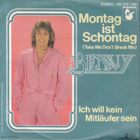 Benny - Montag Ist Schontag 31662 Vinyl Singles Vinyl Goed / Hoes Goed