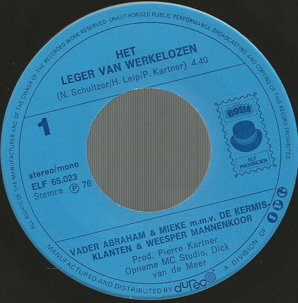 Vader Abraham & Mieke - Het Leger Van Werkelozen 39754 (B) Vinyl Singles Vinyl Goed / Hoes Redelijk