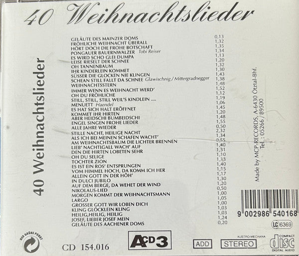 Various - Alle Jahre Wieder - 40 Weihnachtslieder (CD) 70625 Compact Disc Goede Staat