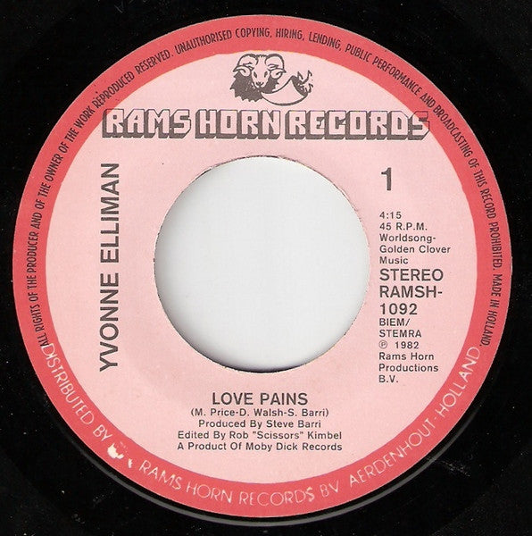Yvonne Elliman - Love Pains 13965 Vinyl Singles Vinyl Goed / Hoes Goed