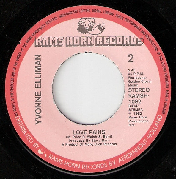 Yvonne Elliman - Love Pains 13965 Vinyl Singles Vinyl Goed / Hoes Goed