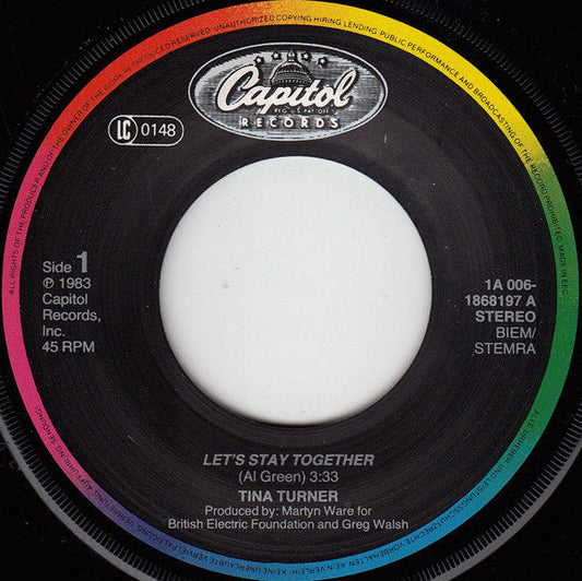 Tina Turner - Let's Stay Together 41580 Vinyl Singles Vinyl Goed / Hoes Generic