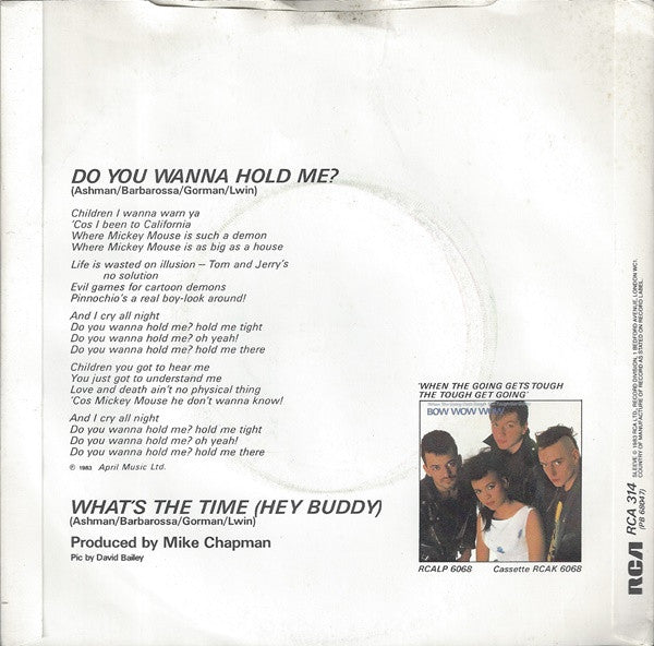 Bow Wow Wow - Do You Wanna Hold Me? Vinyl Singles Vinyl Goed / Hoes Goed