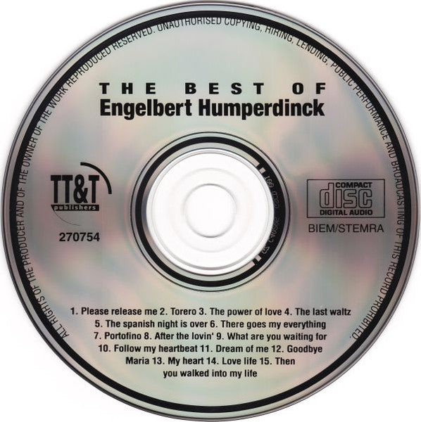 Engelbert Humperdinck - The Best Of (CD) Compact Disc Vinyl Zeer Goed / Hoesje Goed "VINYLSINGLES.NL"