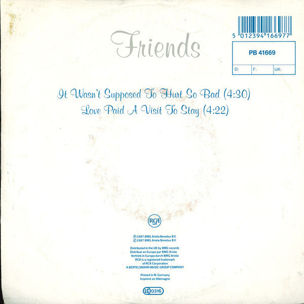 Friends - It Wasn't Supposed To Hurt So Bad 17606 Vinyl Singles Vinyl Goed / Hoes Goed