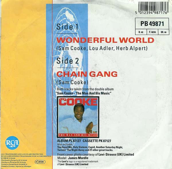 Sam Cooke - Wonderful World Vinyl Singles Vinyl Goed / Hoes Goed