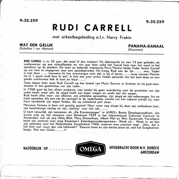 Rudi Carrell - Wat Een Geluk 37592 Vinyl Singles Vinyl Goed / Hoes Goed