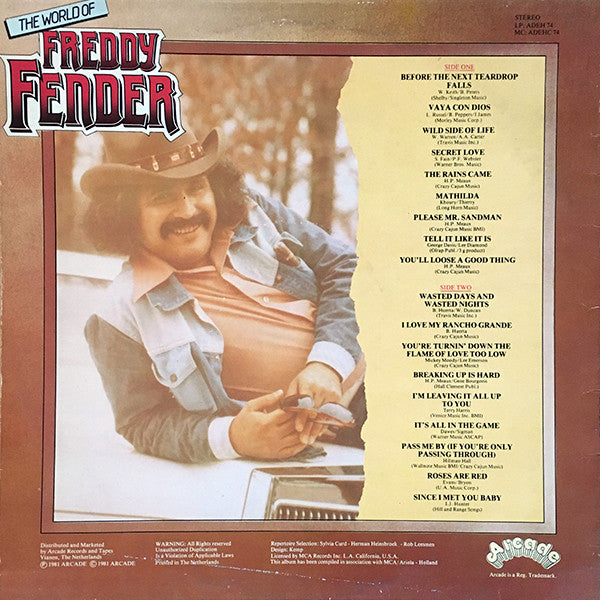 Freddy Fender - The World Of (LP) Vinyl LP Vinyl Zeer Goed / Hoesje Goed "VINYLSINGLES.NL"