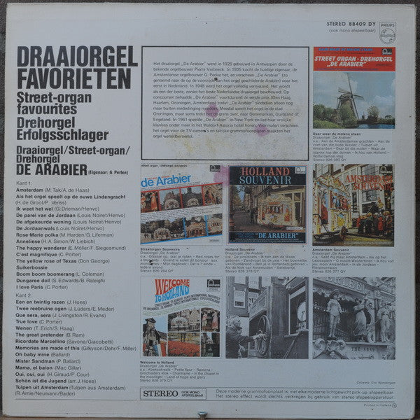 Draaiorgel De Arabier - Draaiorgelfavorieten (LP) 52210 Vinyl LP Vinyl Goed / Hoes Goed