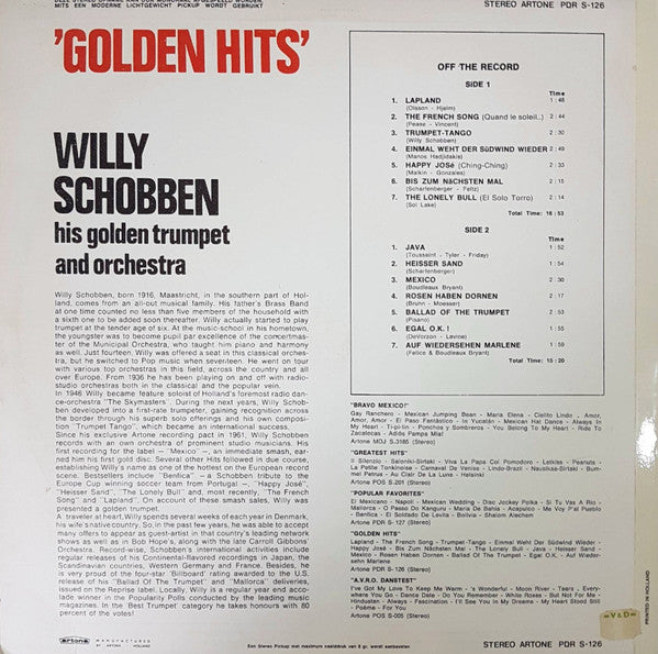 Willy Schobben - Golden Hits (LP) 45485 Vinyl LP Vinyl Goed / Hoes Goed