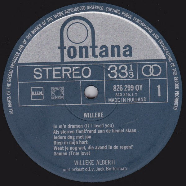 Willeke Alberti - Willeke (LP) 46168 Vinyl LP Vinyl Goed / Hoes Goed