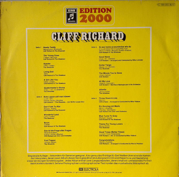 Cliff Richard And The Shadows - Edition (LP) Vinyl LP Vinyl Zeer Goed / Hoesje Goed "VINYLSINGLES.NL"