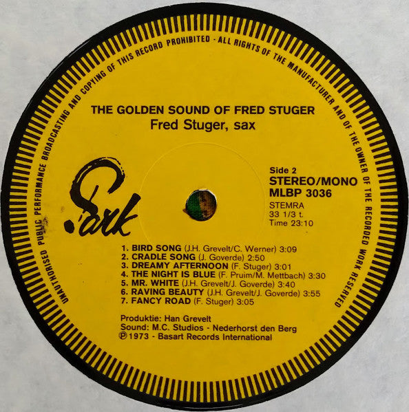 Fred Stuger - The Golden Sound Of Fred Stuger (LP) Vinyl LP Vinyl Zeer Goed / Hoesje Goed "VINYLSINGLES.NL"