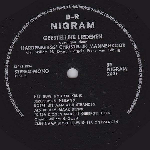 Hardenberg's Chr. Mannenkoor - Als Ik Hem Maar Kenne (LP) Vinyl LP Vinyl Zeer Goed / Hoesje Goed "VINYLSINGLES.NL"