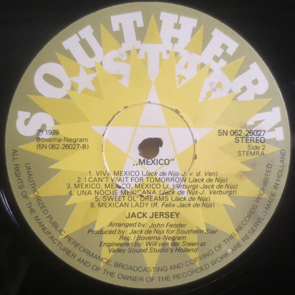 Jack Jersey - Mexico (LP) 45058 Vinyl LP Vinyl Goed / Hoes Goed
