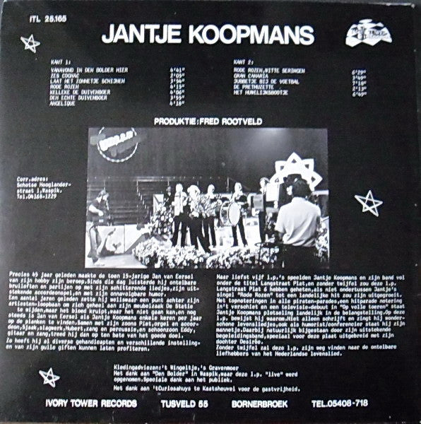 Jantje Koopmans - De Beste Van Jantje Koopmans - Rode Rozen (LP) 52428 Vinyl LP Vinyl Goed / Hoes Goed