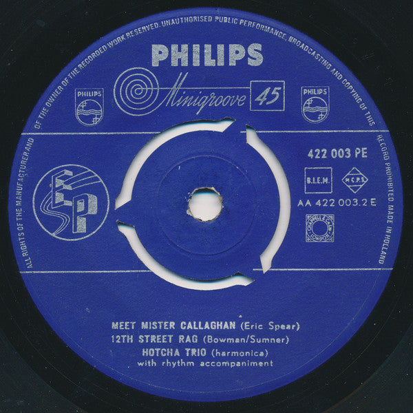 Hotcha Trio - Organ Grinder's Swing Vinyl Singles EP Vinyl Zeer Goed / Hoesje Goed "VINYLSINGLES.NL"