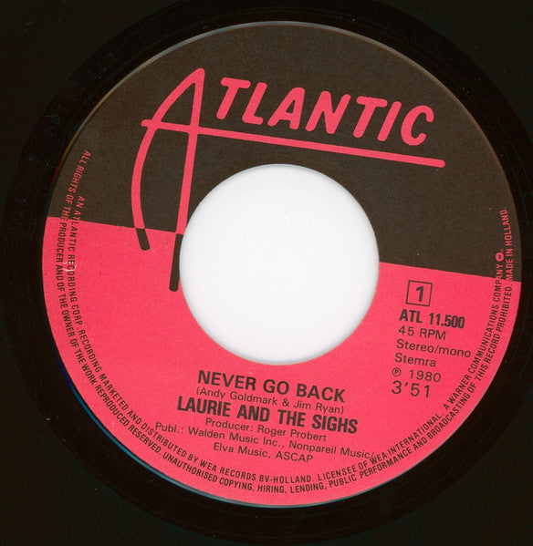 Laurie And The Sighs - Never Go Back 29698 Vinyl Singles Vinyl Goed / Hoes Goed