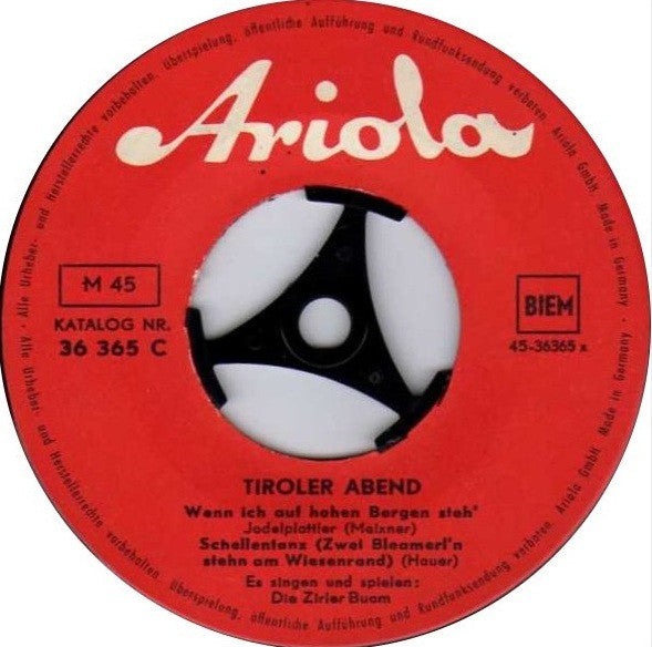 Zirler Buam / Das Edelweiß-Trio / Die Geschwister Krismer - Tiroler Abend 16691 Vinyl Singles EP Vinyl Goed / Hoes Goed