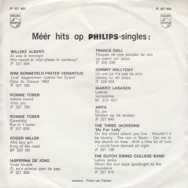 Willeke Alberti - Vanavond Om Kwart Over Zes Ben Ik Vrij 37571 Vinyl Singles Vinyl Goed / Hoes Goed