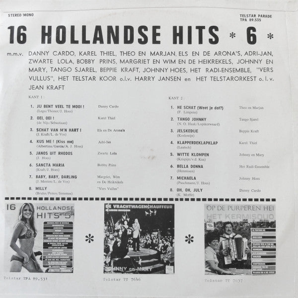 Various - 16 Hollandse Hits *6* (LP) 52129 Vinyl LP Vinyl Goed / Hoes Goed