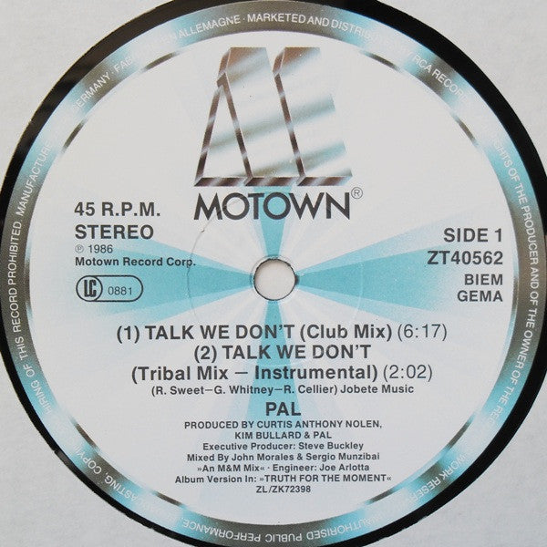 Pal - Talk We Don't (Maxi-Single) 42231 Maxi-Singles Vinyl Goed / Hoes Goed