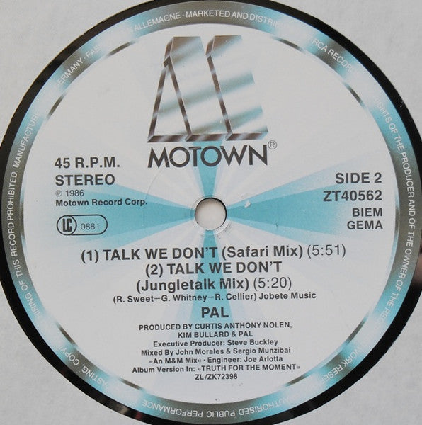 Pal - Talk We Don't (Maxi-Single) 42231 Maxi-Singles Vinyl Goed / Hoes Goed