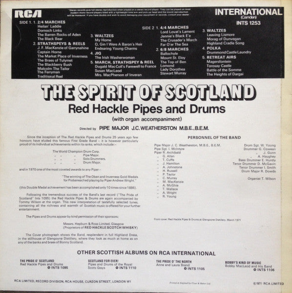 Red Hackle Pipes And Drums – The Spirit Of Scotland (LP) 46553 Vinyl LP Vinyl Goed / Hoes Goed