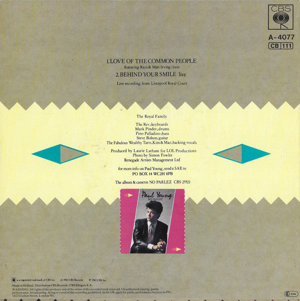 Paul Young - Love Of The Common People 40289 Vinyl Singles Vinyl Goed / Hoes Goed