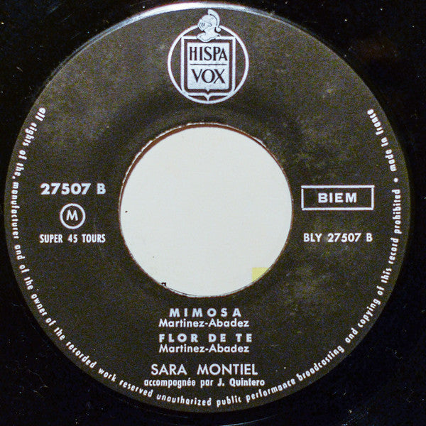 Sara Montiel - La Violetera 28351 Vinyl Singles EP Vinyl Goed / Hoes Goed