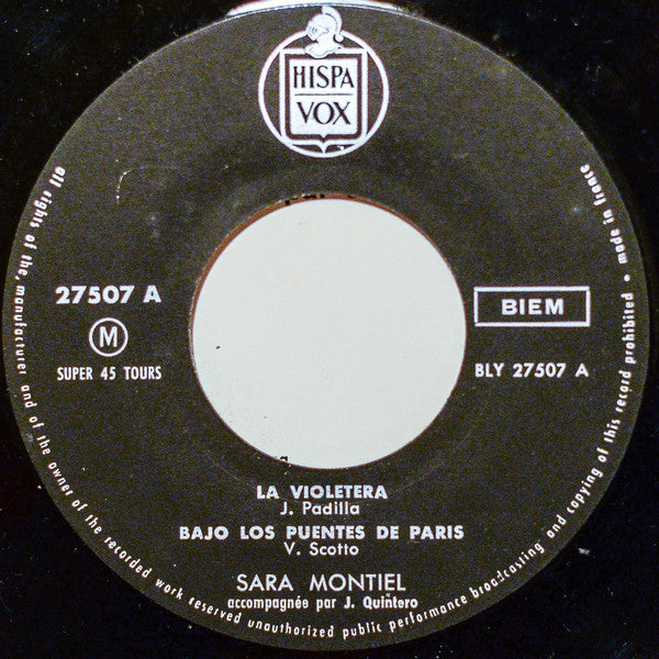 Sara Montiel - La Violetera 28351 Vinyl Singles EP Vinyl Goed / Hoes Goed