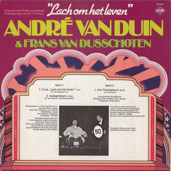 André van Duin & Frans van Dusschoten - Hoogtepunten Uit De TV-Revue Lach Om Het Leven (LP) 49810 Vinyl LP Vinyl Goed / Hoes Goed