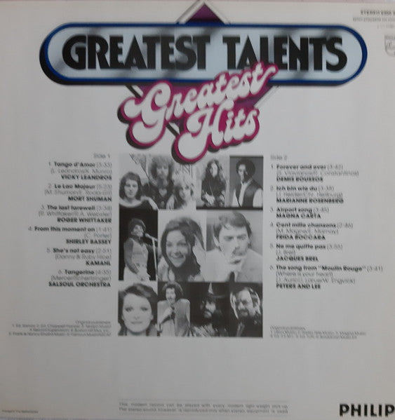 Various - Greatest Talents Greatest Hits (LP) 51591 Vinyl LP Vinyl Goed / Hoes Goed