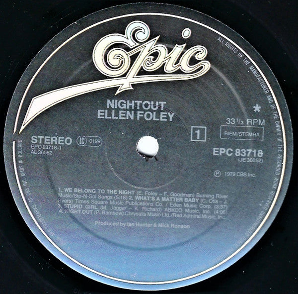 Ellen Foley – Nightout (LP) 51213