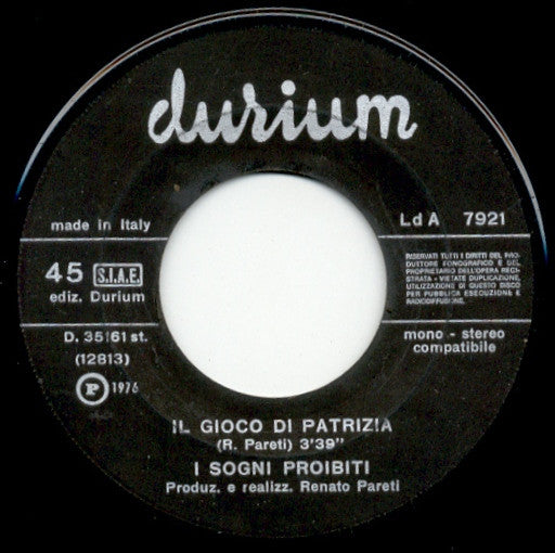 I Sogni Proibiti - Oggi Sono Tanto Triste 16667 Vinyl Singles Vinyl Goed / Hoes Goed