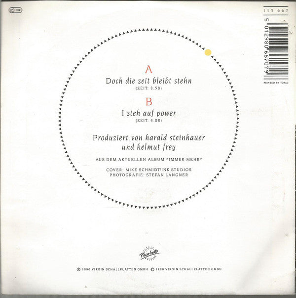 Nicki - Doch Die Zeit Bleibt Stehn 21298 Vinyl Singles Vinyl Goed / Hoes Goed