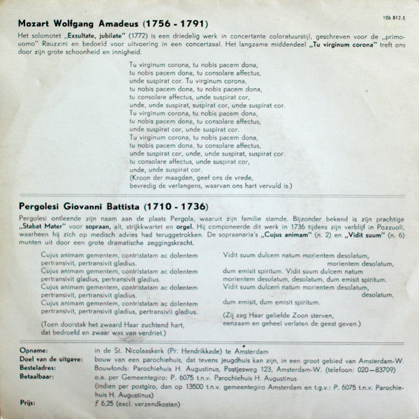 Leo Meyer - Tu Virginum Corona 17073 Vinyl Singles Vinyl Goed / Hoes Goed